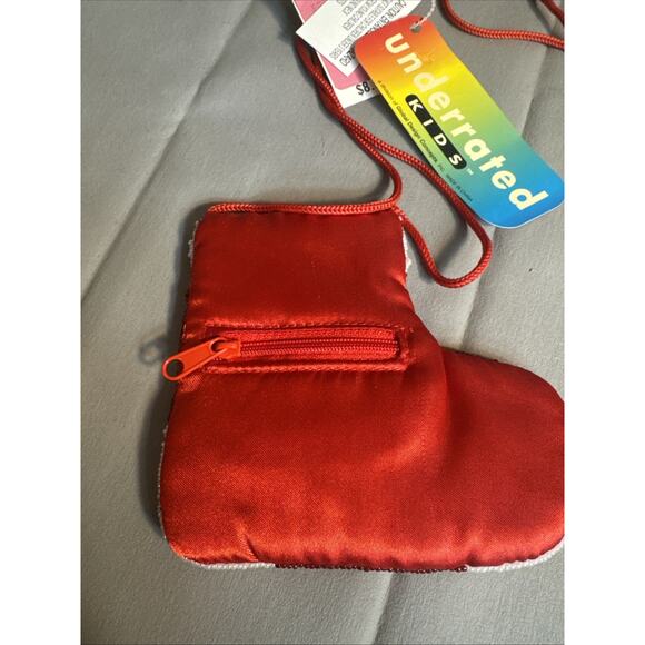 Vintage mini bag Christmas santa Sequin Beaded Stocking Trinket Purse 5” LOT 2 - Picture 8 of 10